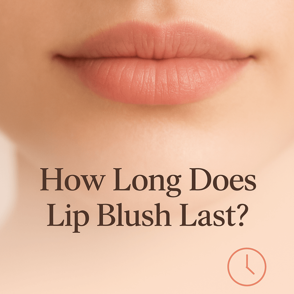 Complete guide to lip blush longevity showing color fading stages and aftercare tips