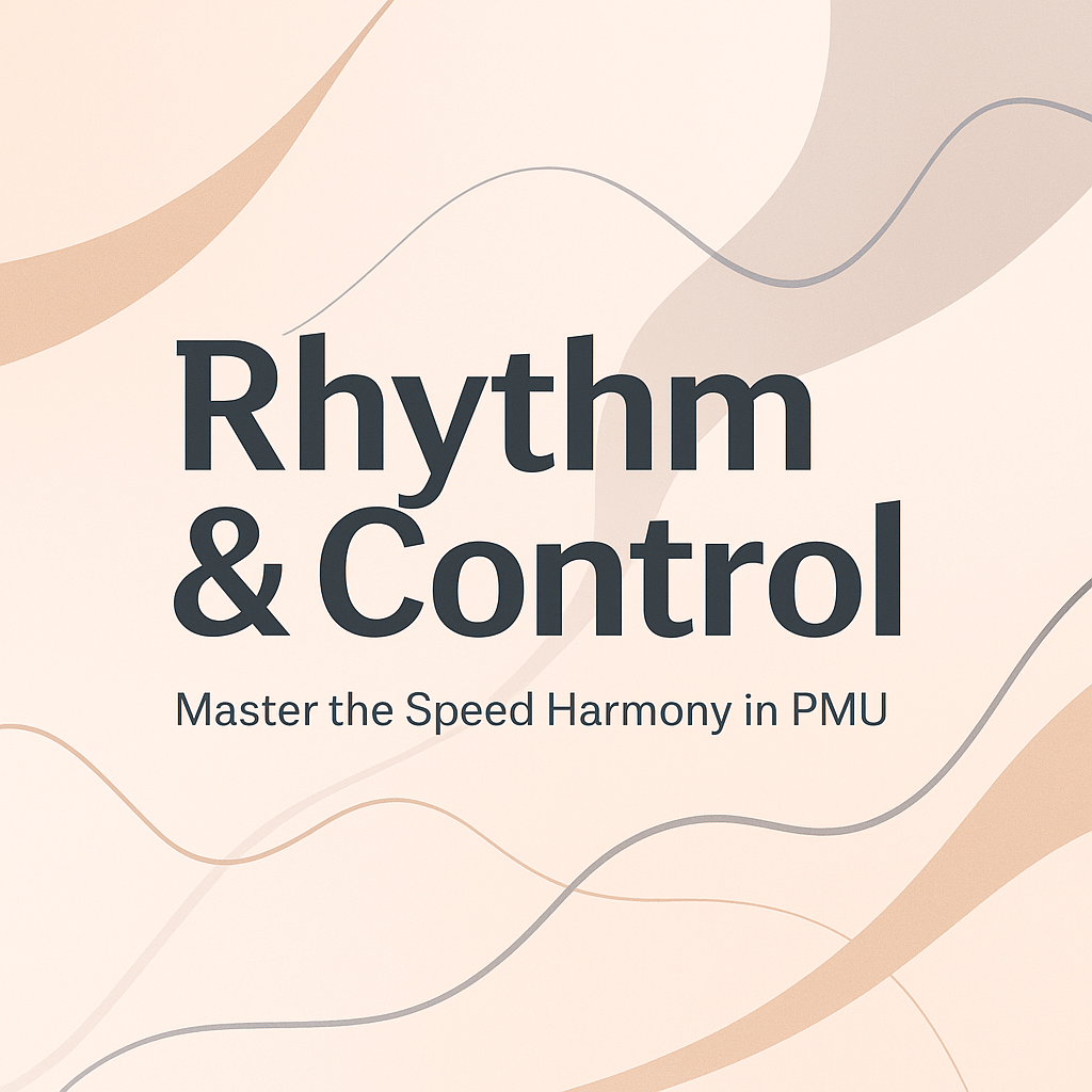 Guide showing how to balance hand speed and machine speed for perfect permanent makeup stroke results