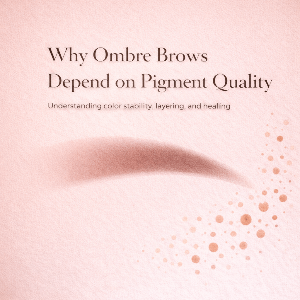 Cover image explaining why pigment quality is essential for smooth and stable ombre brows results