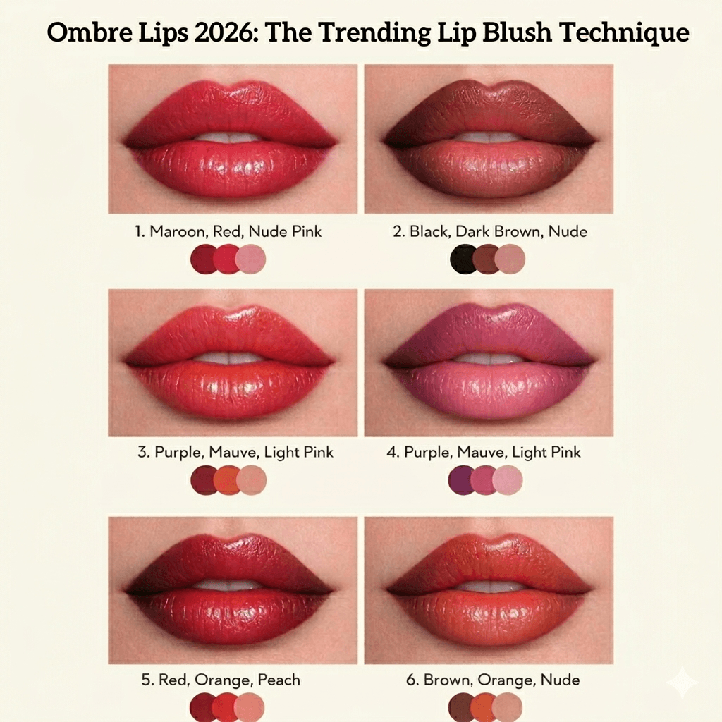 Ombre lips lip blush PMU technique 2026 with soft gradient natural lip tattoo result