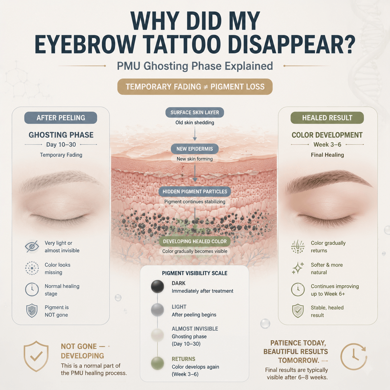 Why Did My Eyebrow Tattoo Disappear After Peeling? PMU Ghosting Phase Explained
