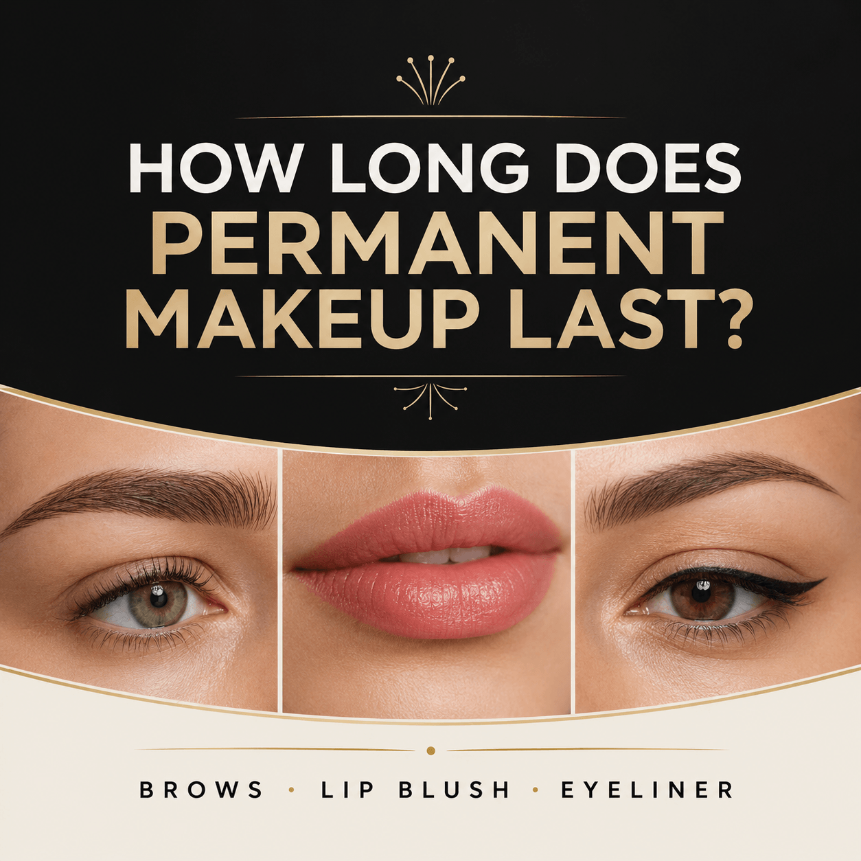How long permanent makeup lasts for brows, lip blush and eyeliner