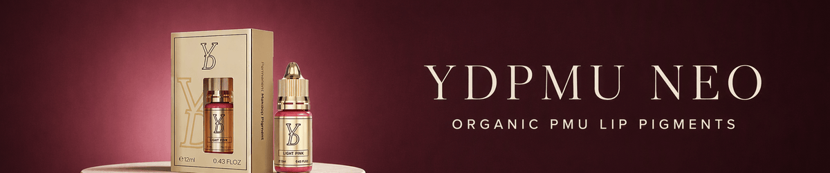 YDPMU NEO Organic Liquid PMU Lip Pigments displayed with professional lip pigment colors