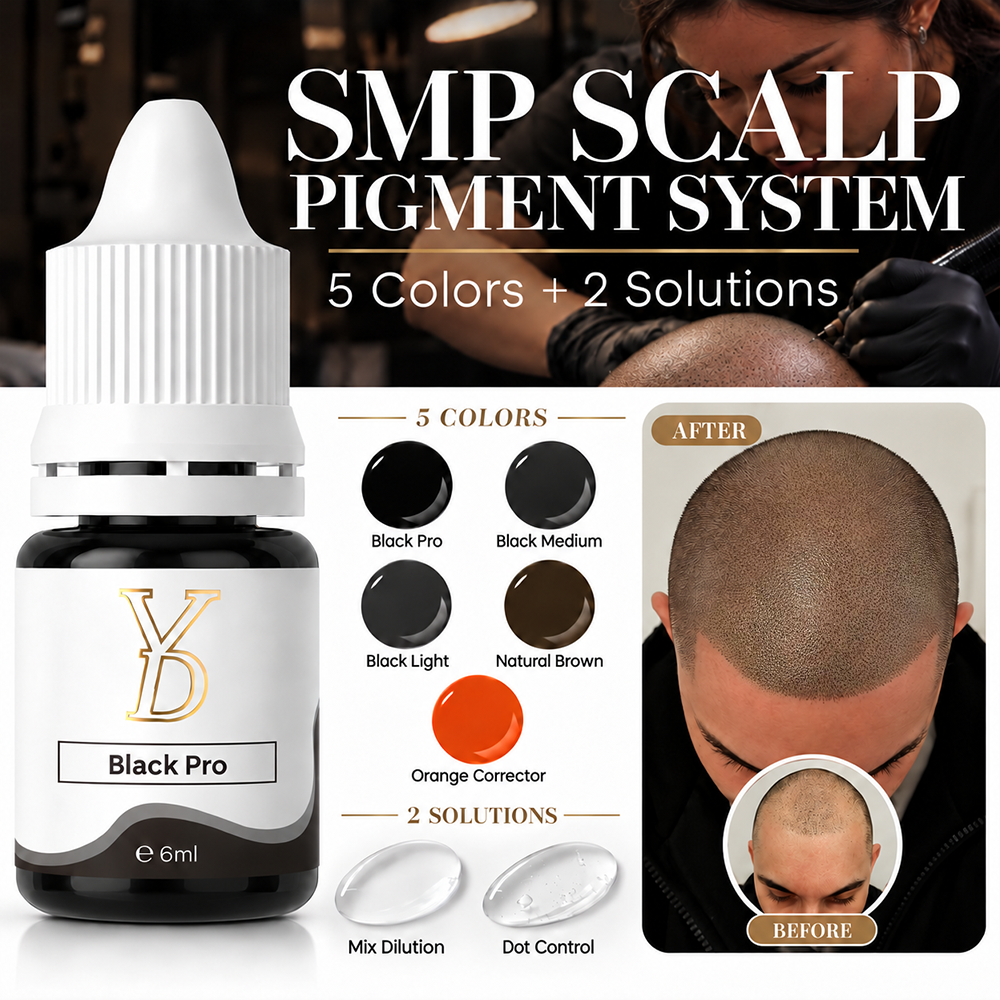 YDPMU SMP Scalp Pigment System – 5 Colors + 2 Solutions