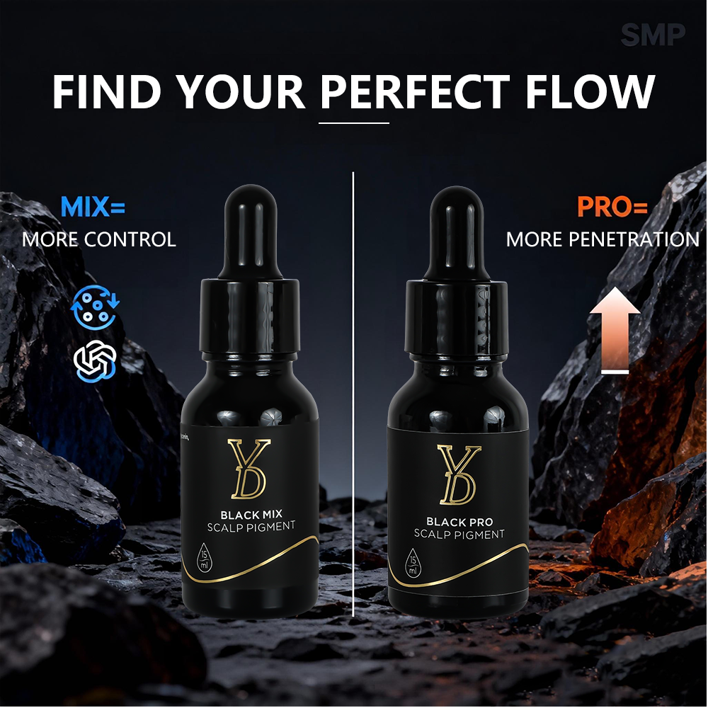 YDPMU Professional SMP Pigments 15ml — 7 Formulas | CI77266 Carbon Black | Scalp Micropigmentation