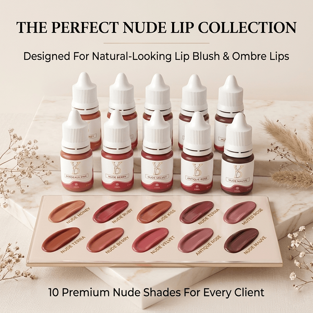 YDPMU Powder Nude Lips Pigment 6ml - 10 Nude Shades | Lip Blush & Ombre Lips PMU
