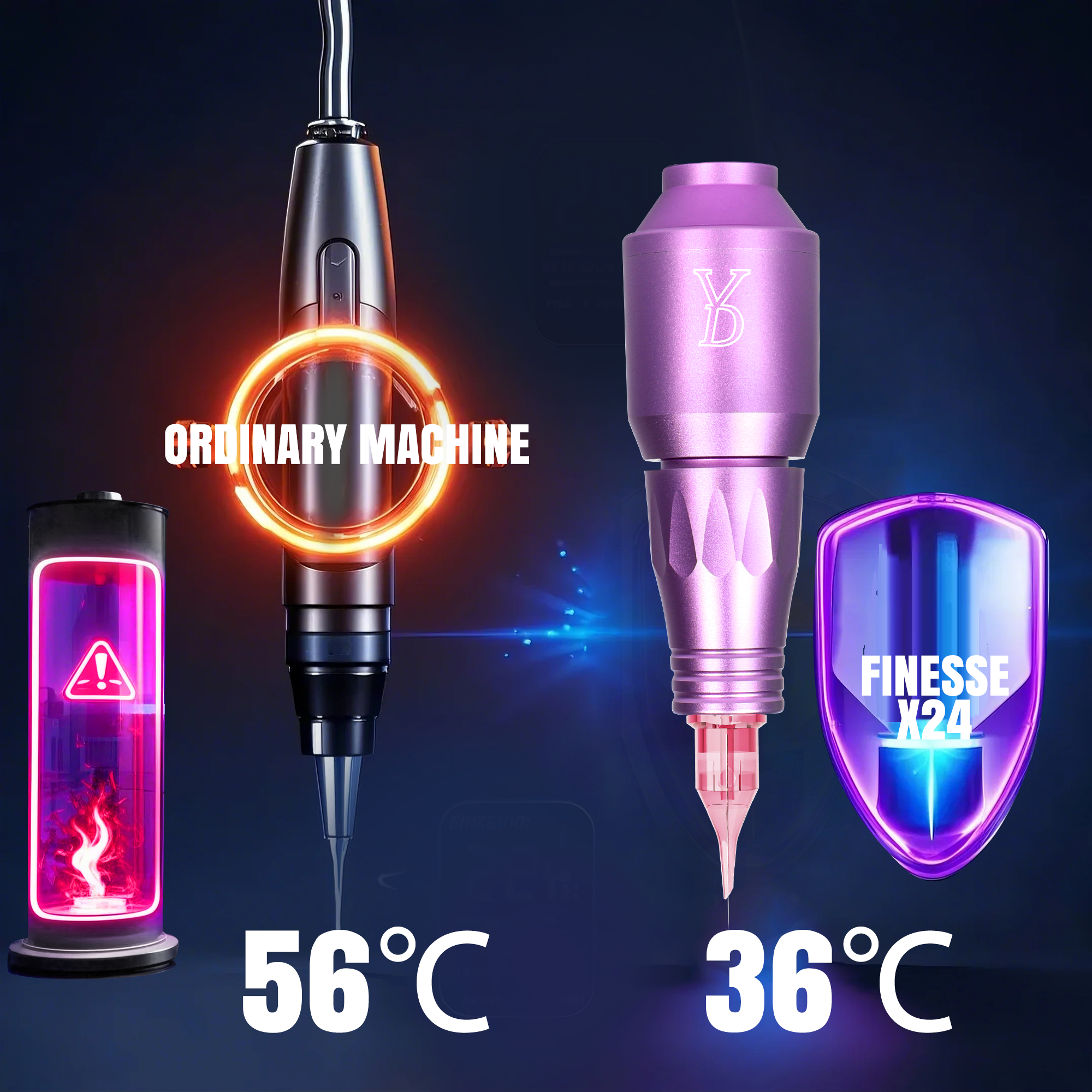 YDPMU Finesse X24 Pro Permanent Makeup Machine with 3.5mm Stroke