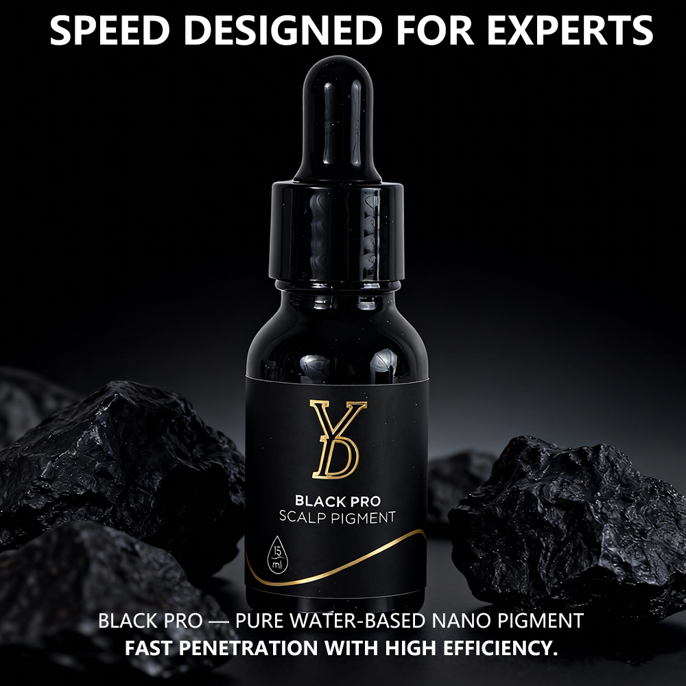 YDPMU Professional SMP Pigments 15ml — 7 Formulas | CI77266 Carbon Black | Scalp Micropigmentation