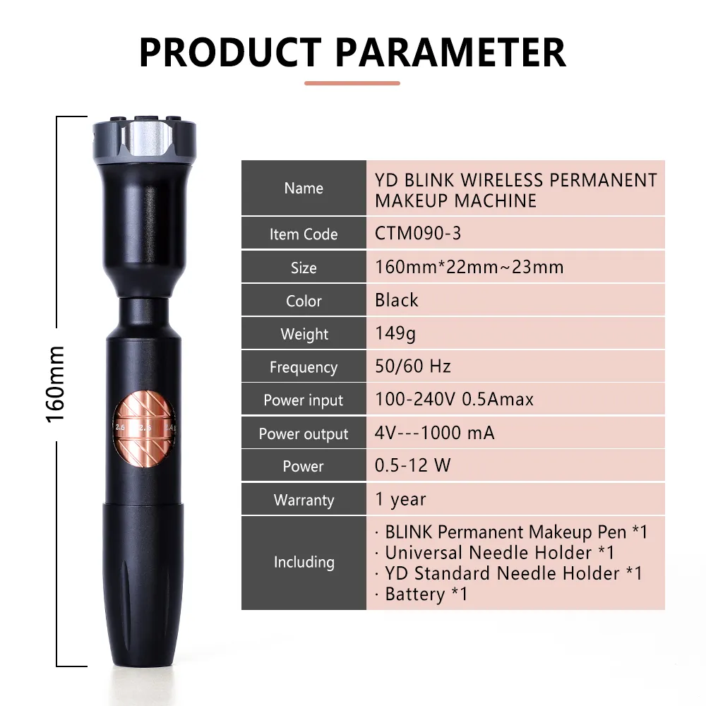 YDPMU Blink Pro Wireless Permanent Makeup Machine Professional Kits