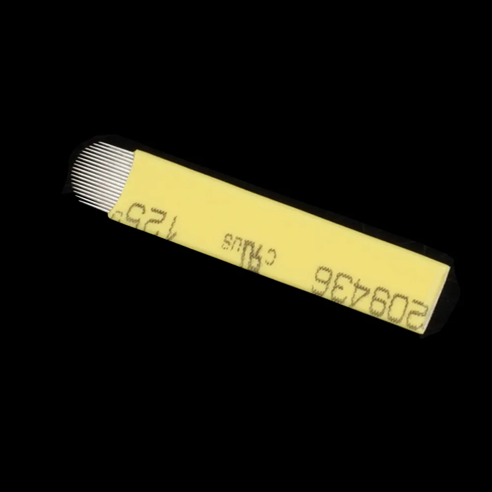 YDPMU 18U 0.20mm Yellow Microblading Blade - Ultra-Fine Nano Flex Blade for Hairstroke Brows