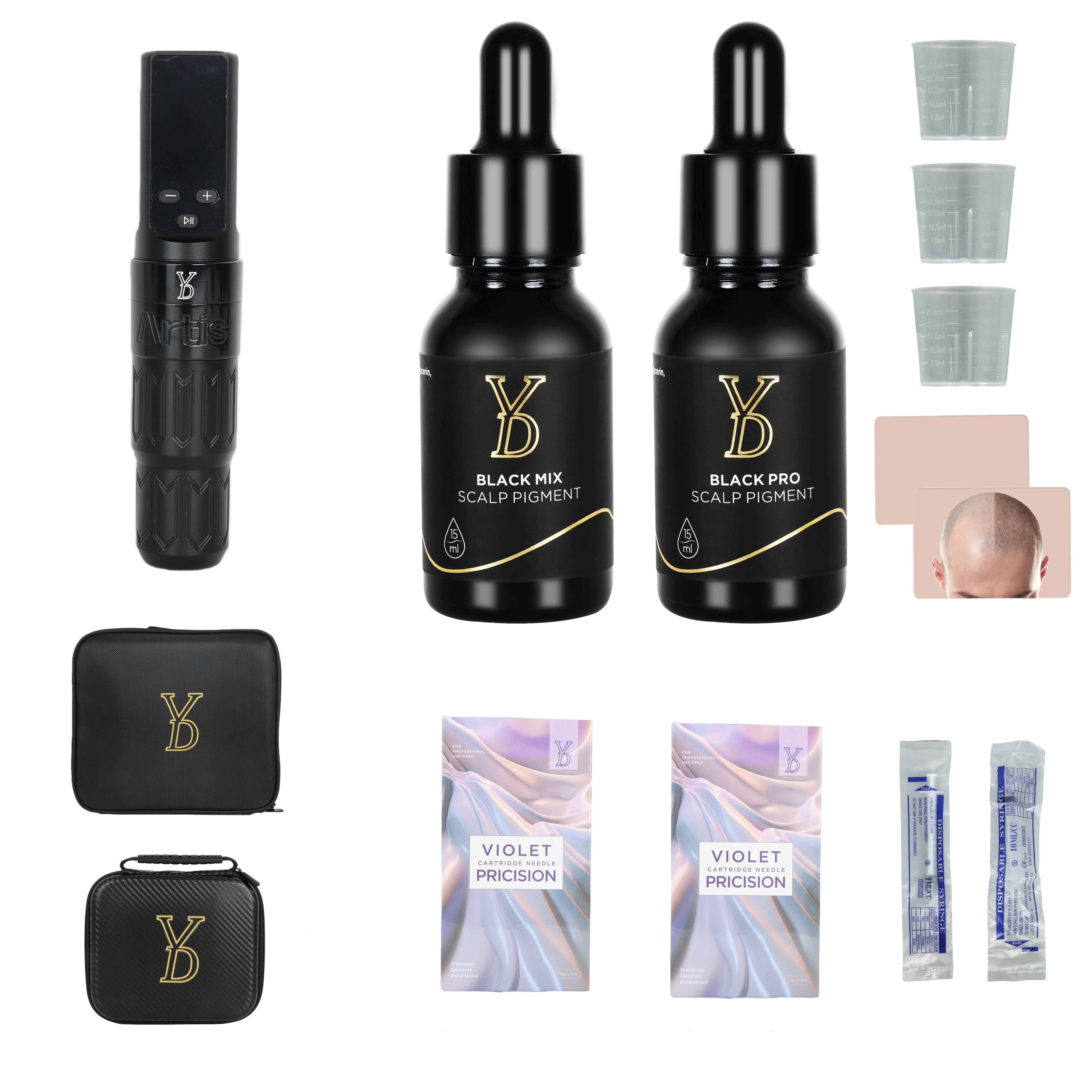 YDPMU Artis Scalp YDPMU Scalp pigments Tattoo Machine Kits With Black Pro & Mix Pigment for SMP
