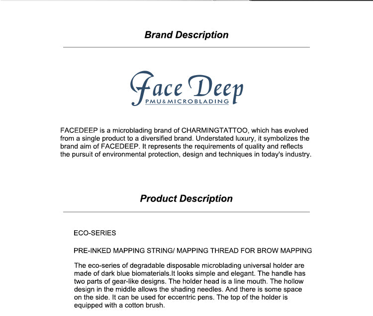 FaceDeep Mapping String 10m/box