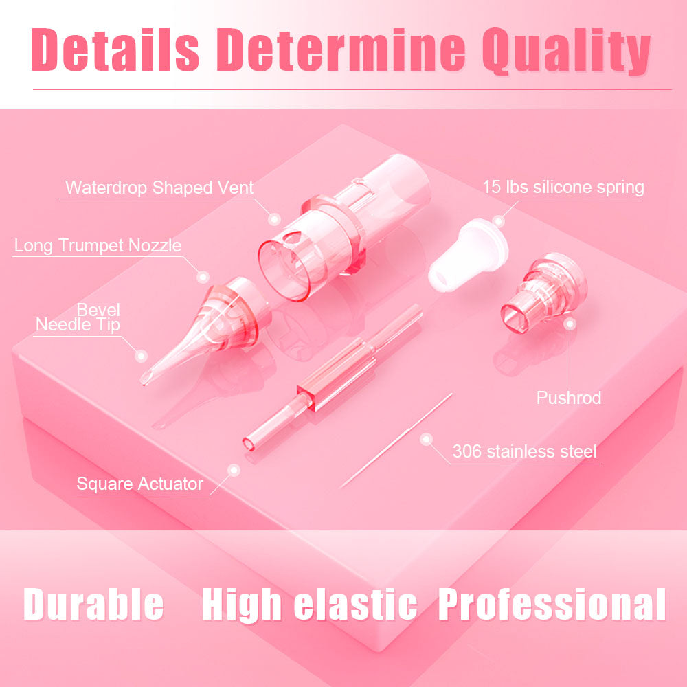 YDPMU Pink Crystal Universal Cartridge 5RL 0.25mm Microneedle 10Pcs/Box Ship from USA Warehouse(Only ship to American address)
