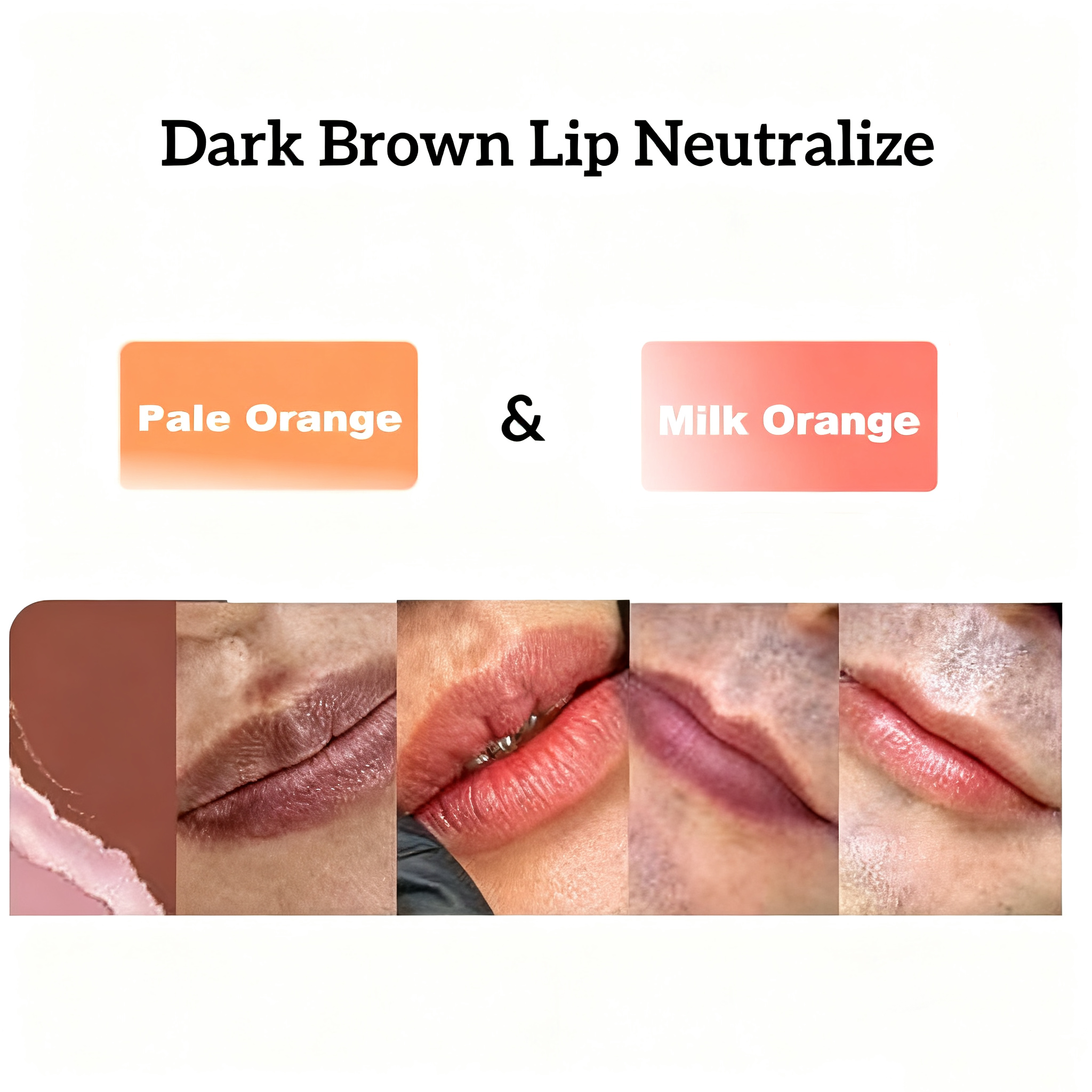 YDPMU NEO Organic Liquid Pigments Dark Brown Lips Neutralization Set 12ml Pale Orange & Milk Orange
