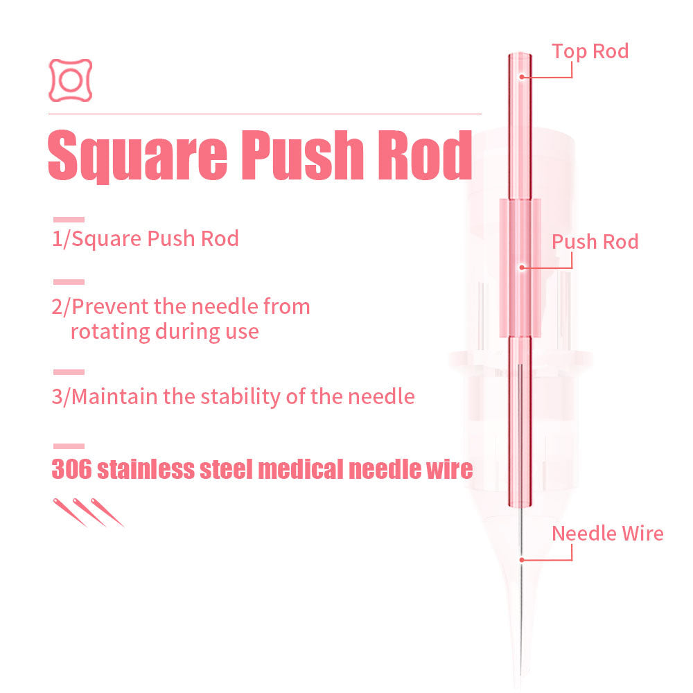 YDPMU Pink Crystal Universal Cartridge 5RL 0.25mm Microneedle 10Pcs/Box Ship from USA Warehouse(Only ship to American address)
