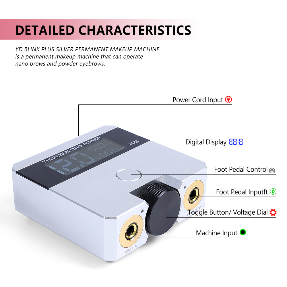 YDPMU Thunder Power Plus Permanent Makeup Machine Panel