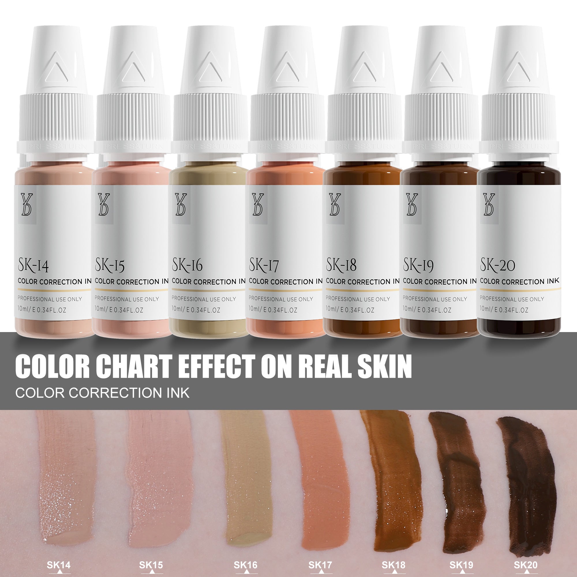 YDPMU Skin Camouflage Pigment Scar Camouflage Ink 20 Shades Available