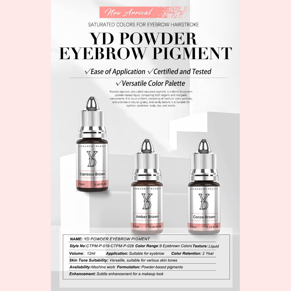 YDPMU POWDER Hybrid Liquid Pigments Sets For Hairstroke Brows