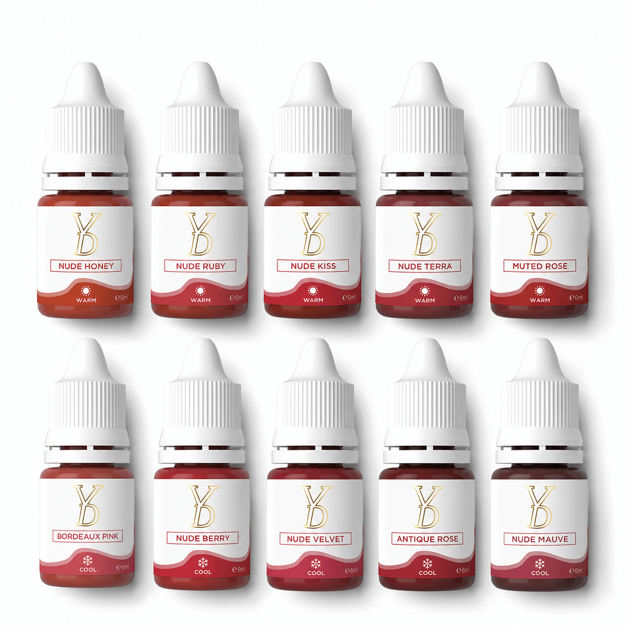 YDPMU Powder Nude Lips Pigment 6ml - 10 Nude Shades | Lip Blush & Ombre Lips PMU