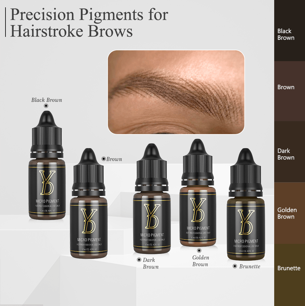 YDPMU NANO Organic Brow Pigment Set - Best for Hairstroke