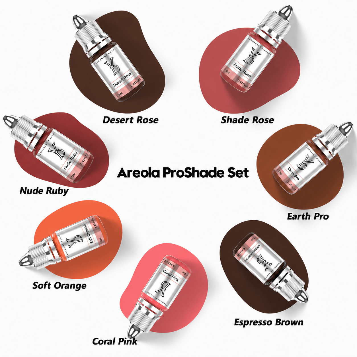 YDPMU Powder Areola Pigment Set - ProShade 5-Color Collection