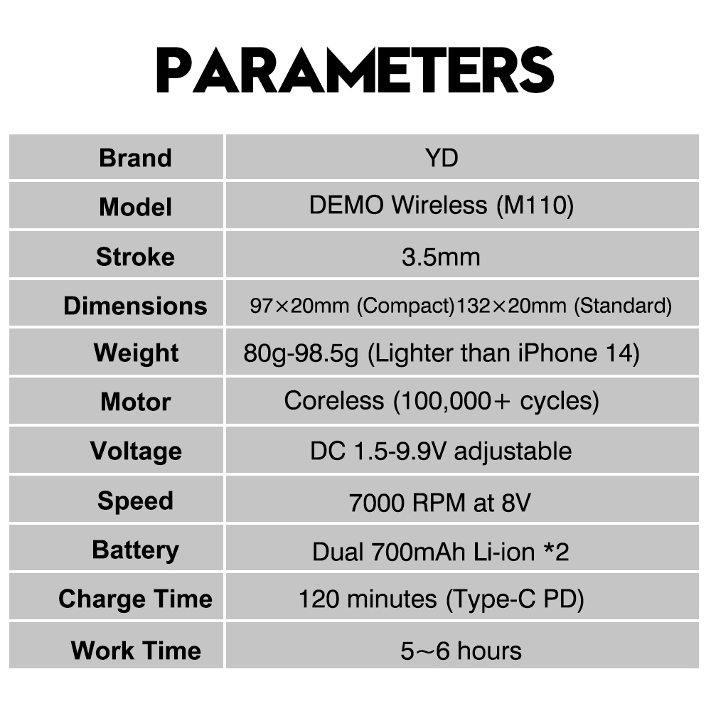 YDPMU Demo Wireless Permanent Makeup Machine with 3.5mm Stroke