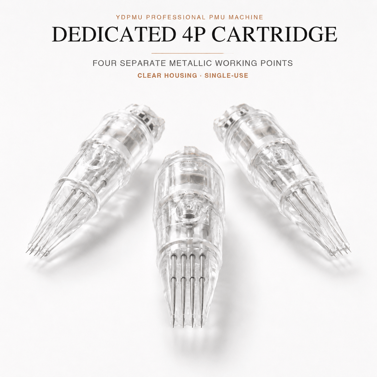 YDPMU Blush Pro dedicated clear 4P cartridges with four metallic working points