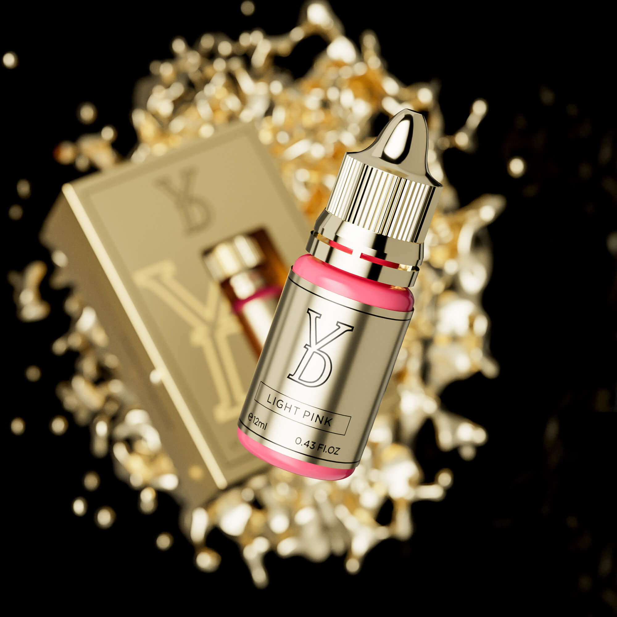 YDPMU PMU pigment bottles showcasing a full range of professional permanent makeup colors for microblading, lip blush, and eyeliner