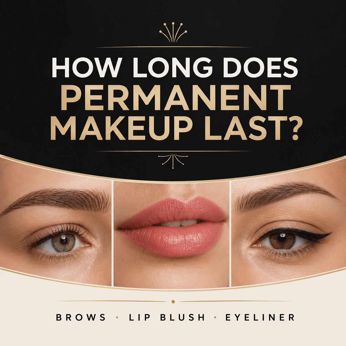 How long permanent makeup lasts for brows, lip blush and eyeliner