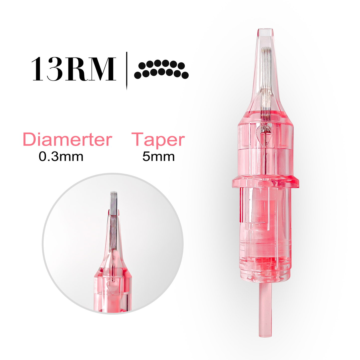 Pink Crystal Universal Cartridge 13RM 0.3mm (10Pcs/Box)