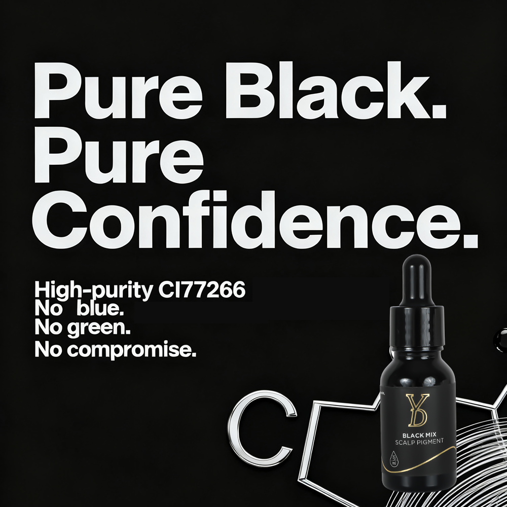 YDPMU Professional SMP Pigments 15ml — 7 Formulas | CI77266 Carbon Black | Scalp Micropigmentation