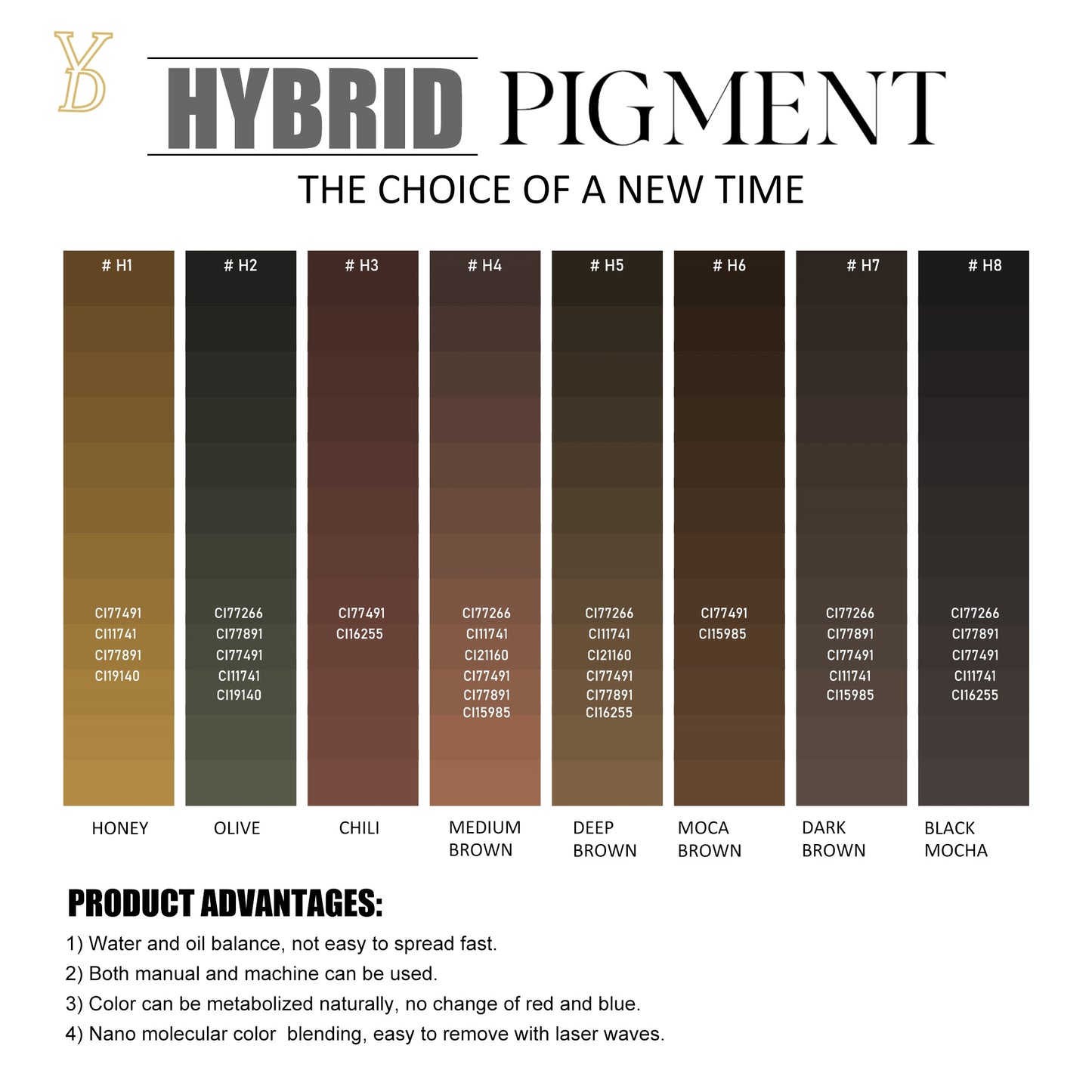 YD Brows Hybrid 8 Colors