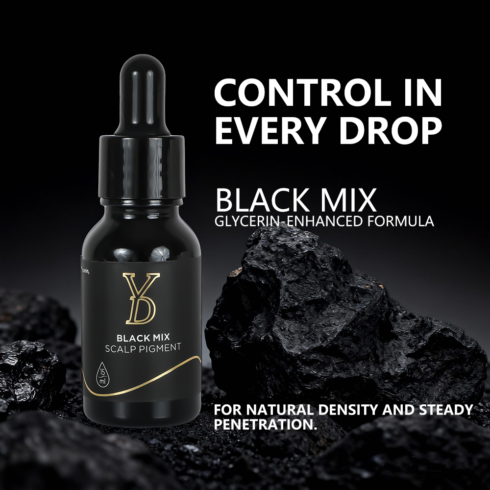 YDPMU Professional SMP Pigments 15ml — 7 Formulas | CI77266 Carbon Black | Scalp Micropigmentation