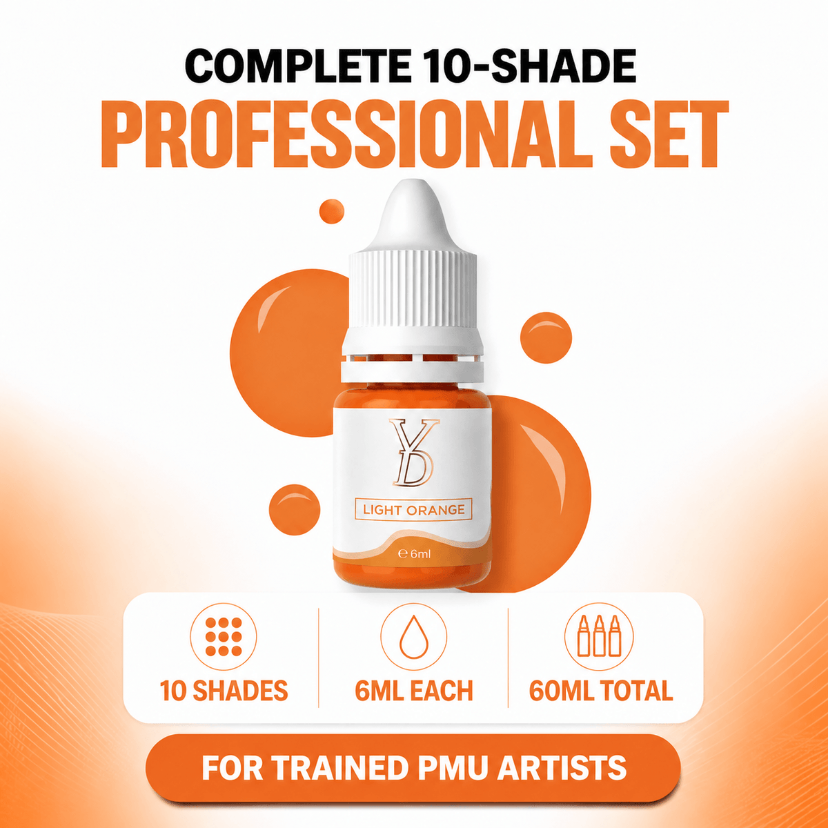 YDPMU NEO Organic professional dark lip neutralization set with ten coordinated 6ml pigment bottles