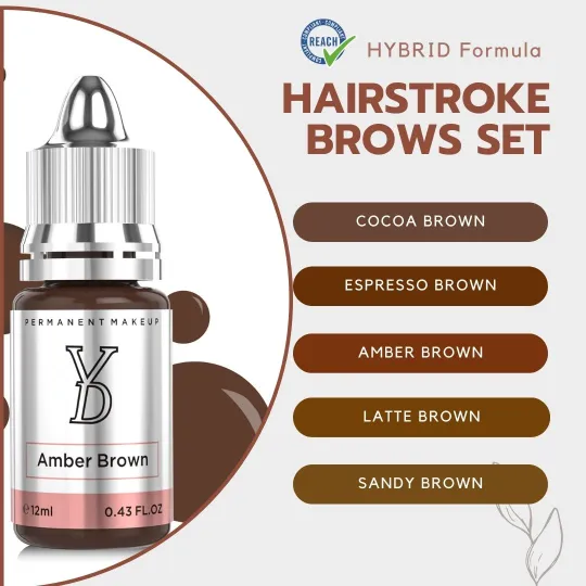 YDPMU Hybrid Organic Liquid Pigments Sets For Hairstroke Brows