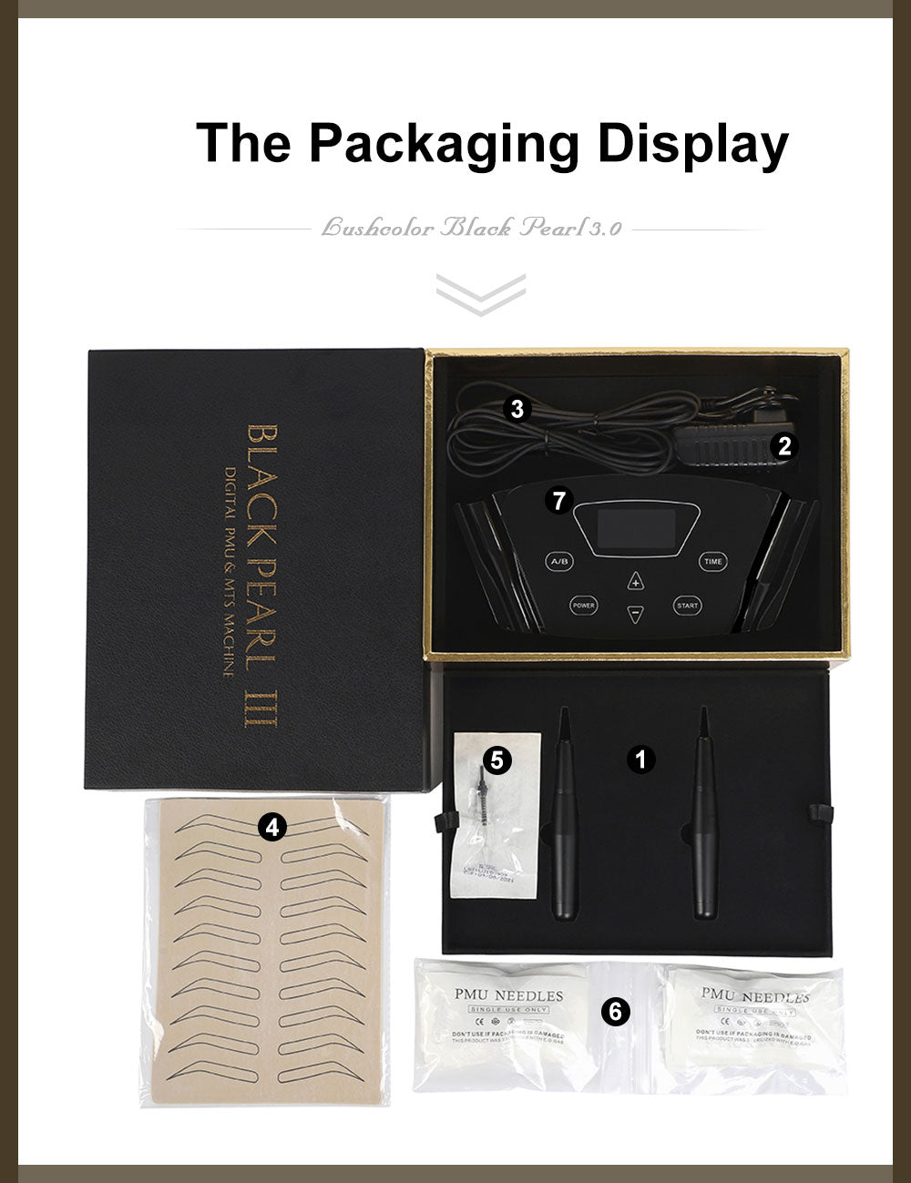 YDPMU Black Pearl 3.0 Permanent Makeup Machine Professional Kits