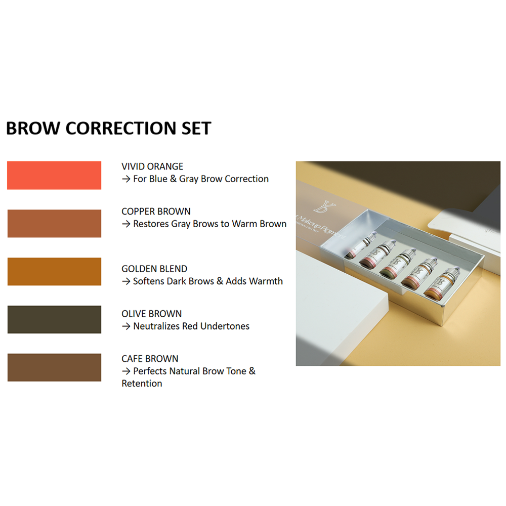 YDPMU Brow Correction Set - 5-Color Brow Neutralization Pigment Kit 12ml