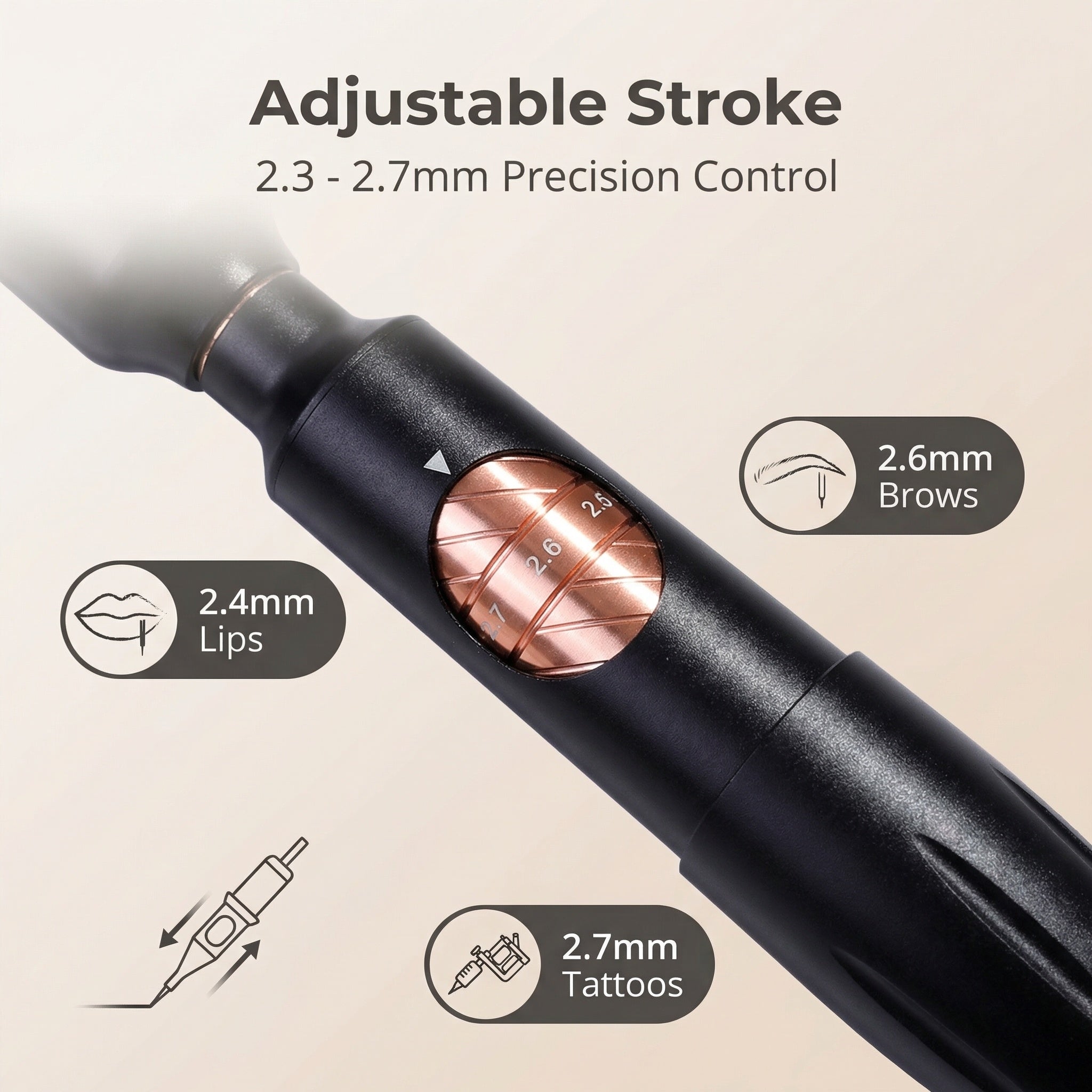 YDPMU Blink Pro Wireless Permanent Makeup Machine with 2.3-2.7mm Adjustable Stroke