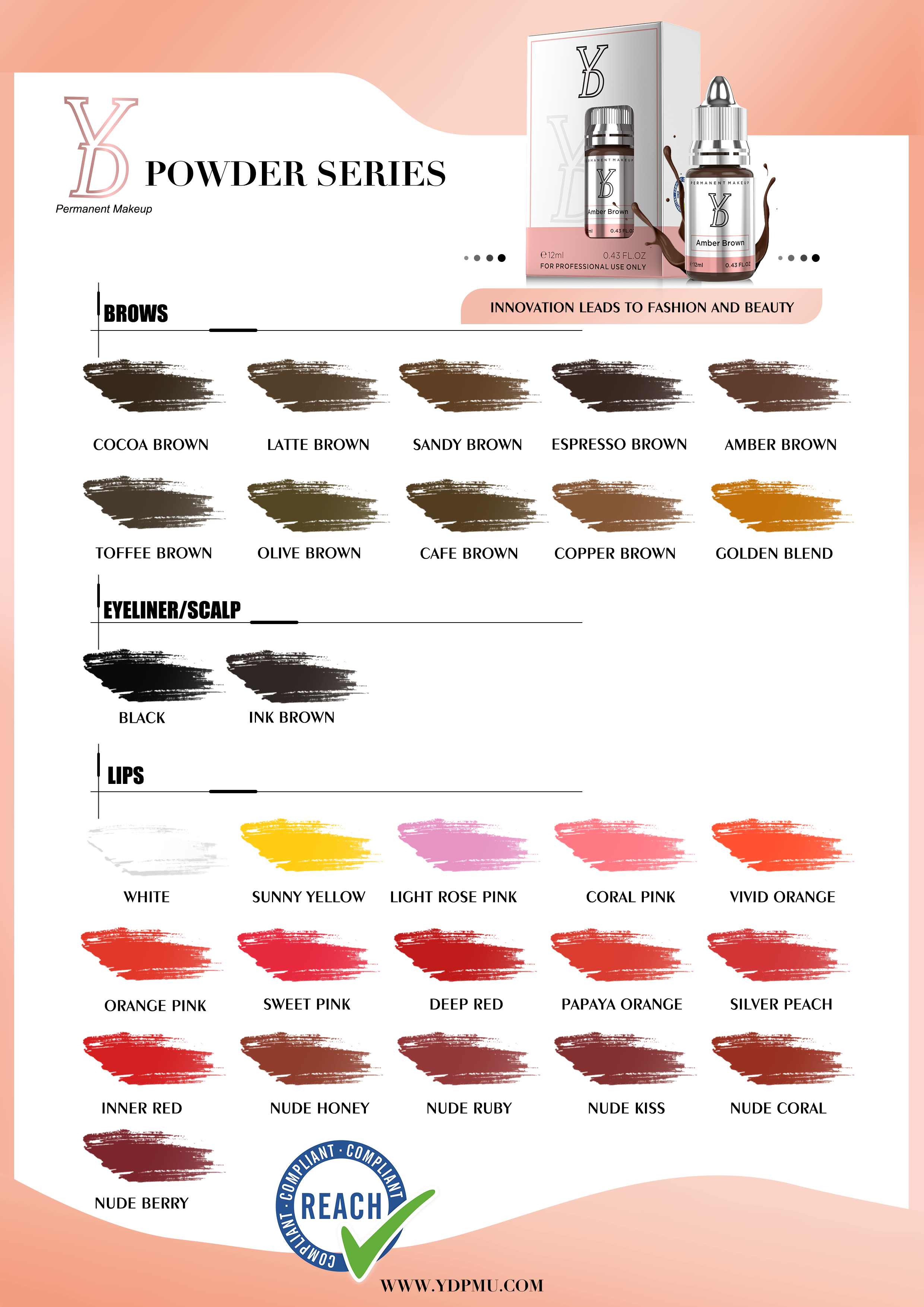 YDPMU Hybrid Liquid Pigment For Brows - 11 Shades Available