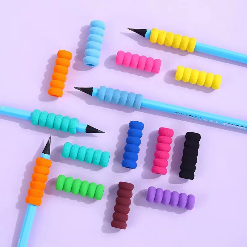10 Pcs/bag Sponge Finger Protection Pen Holder Kids Cute Pencil Penholder Sleeve Girl Heart Prevention Cocoon Pencil Case