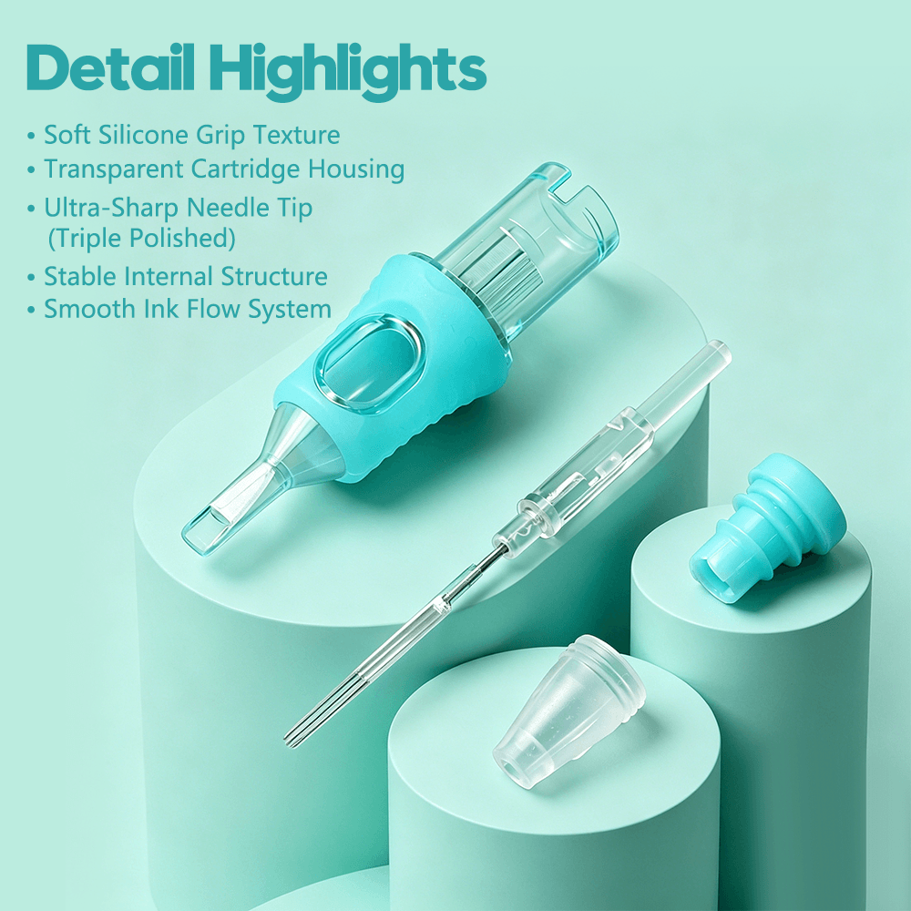 YDPMU Mint Green Universal Professional Cartridge Needles 10Pcs/Box
