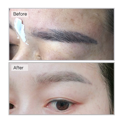 Eyebrows Comaprison of before and after using YD Tattoo Remover