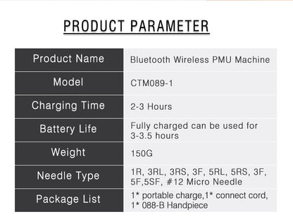 YDPMU Bluetooth Wireless - Professional Permanent Cosmetics Equipment
