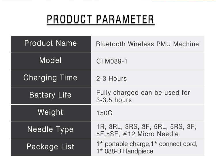 YDPMU Avanced Bluetooth Wireless Pro Permanent Makeup Machine with 2.0mm Stroke