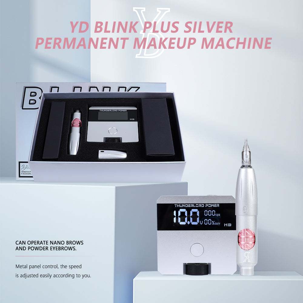 YDPMU Blink 1.0 Pro Eyebrow Machine Silver Set with 2.3-2.7mm Adjustable Stroke
