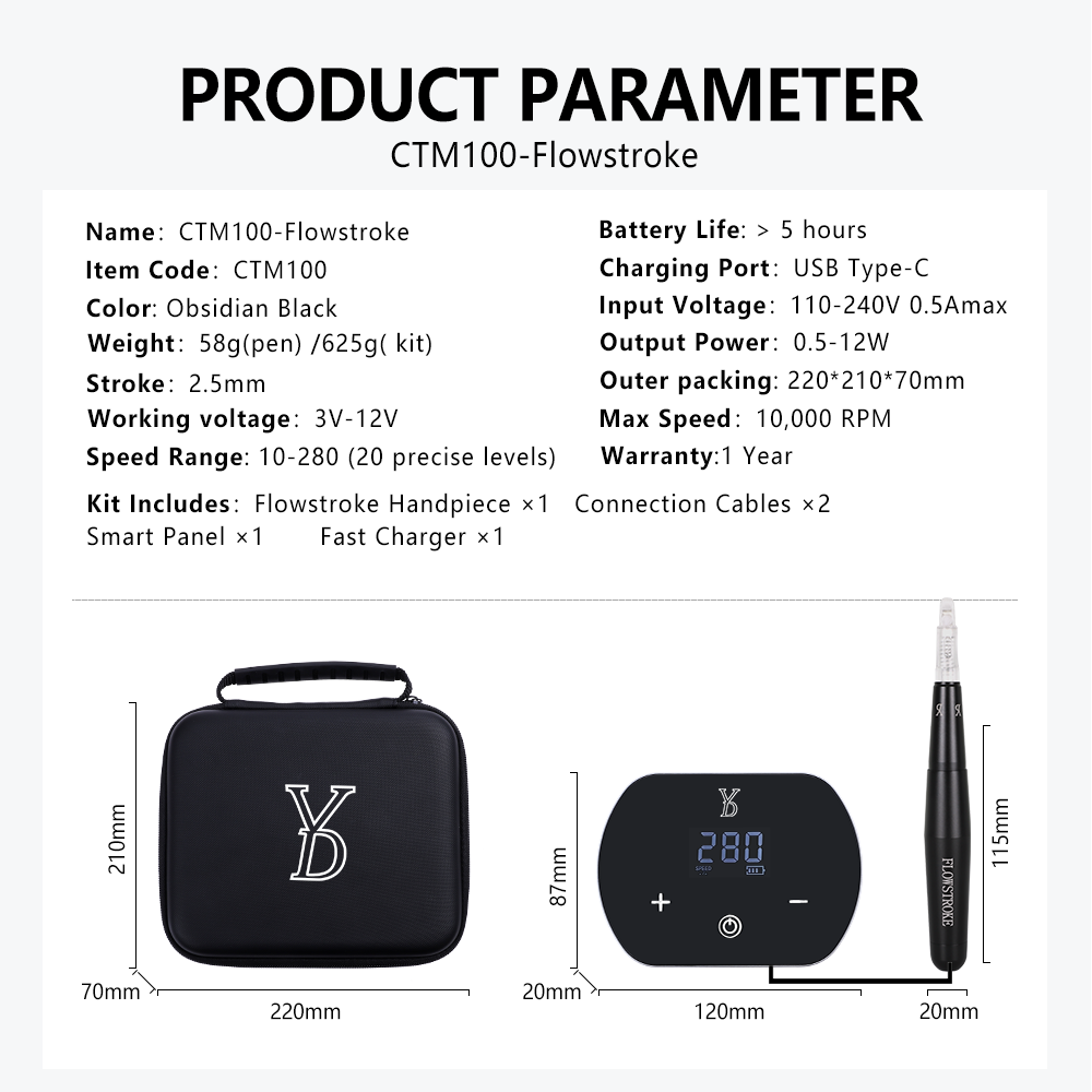 YDPMU Flowstroke Permanent Makeup Machine Kits