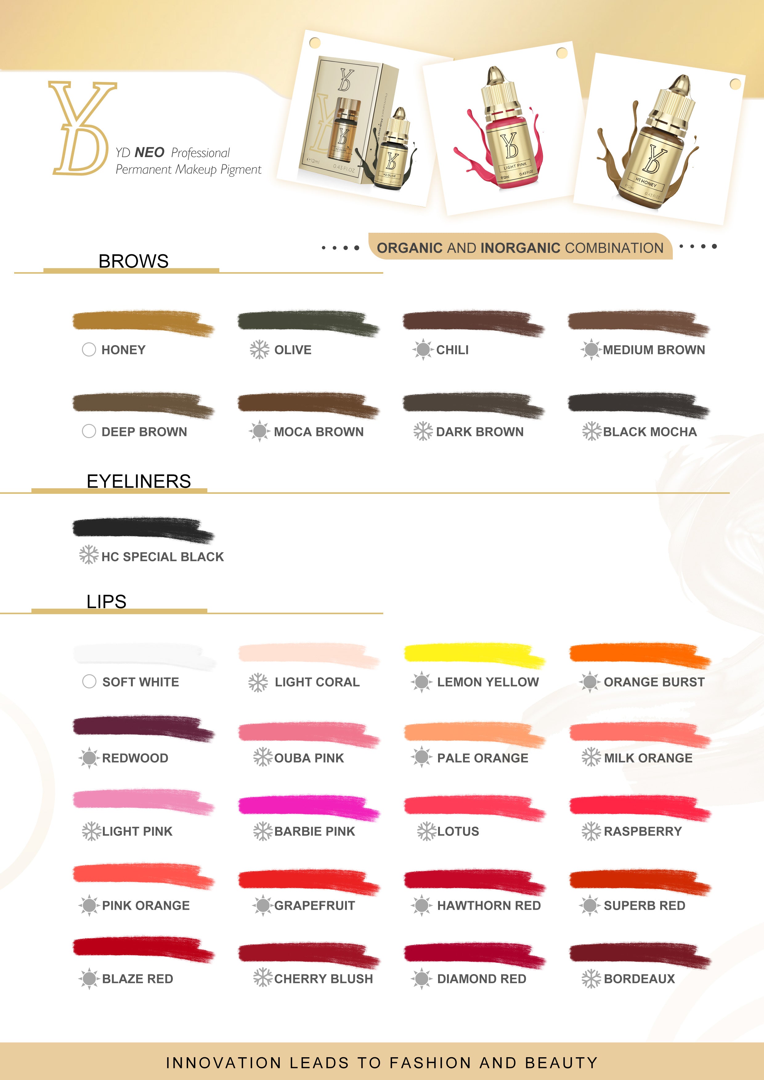 YDPMU NEO Organic Liquid Pigment Desire Set For Lip Blushing