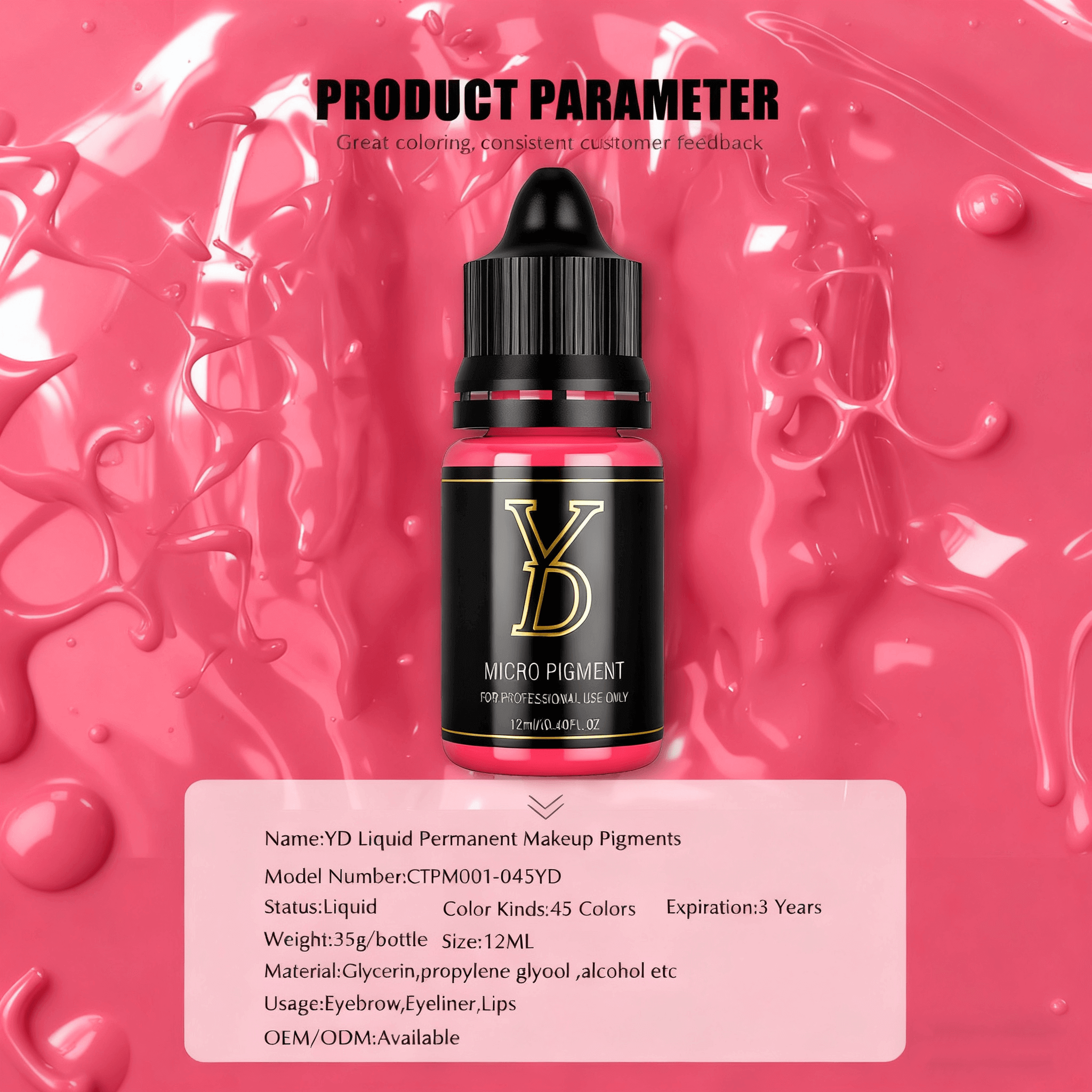 YDPMU NANO Organic Liquid Pigments for Soft Lips Set
