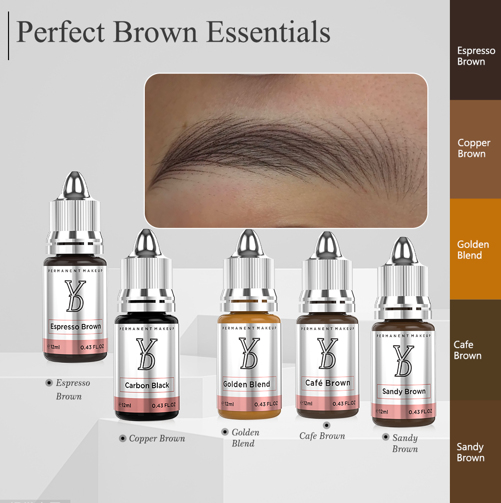 YDPMU GOLDEN BLEND Powder Hybrid Brow Pigment — 5 Shades | Fair Skin Specialist | EU REACH | 12ml