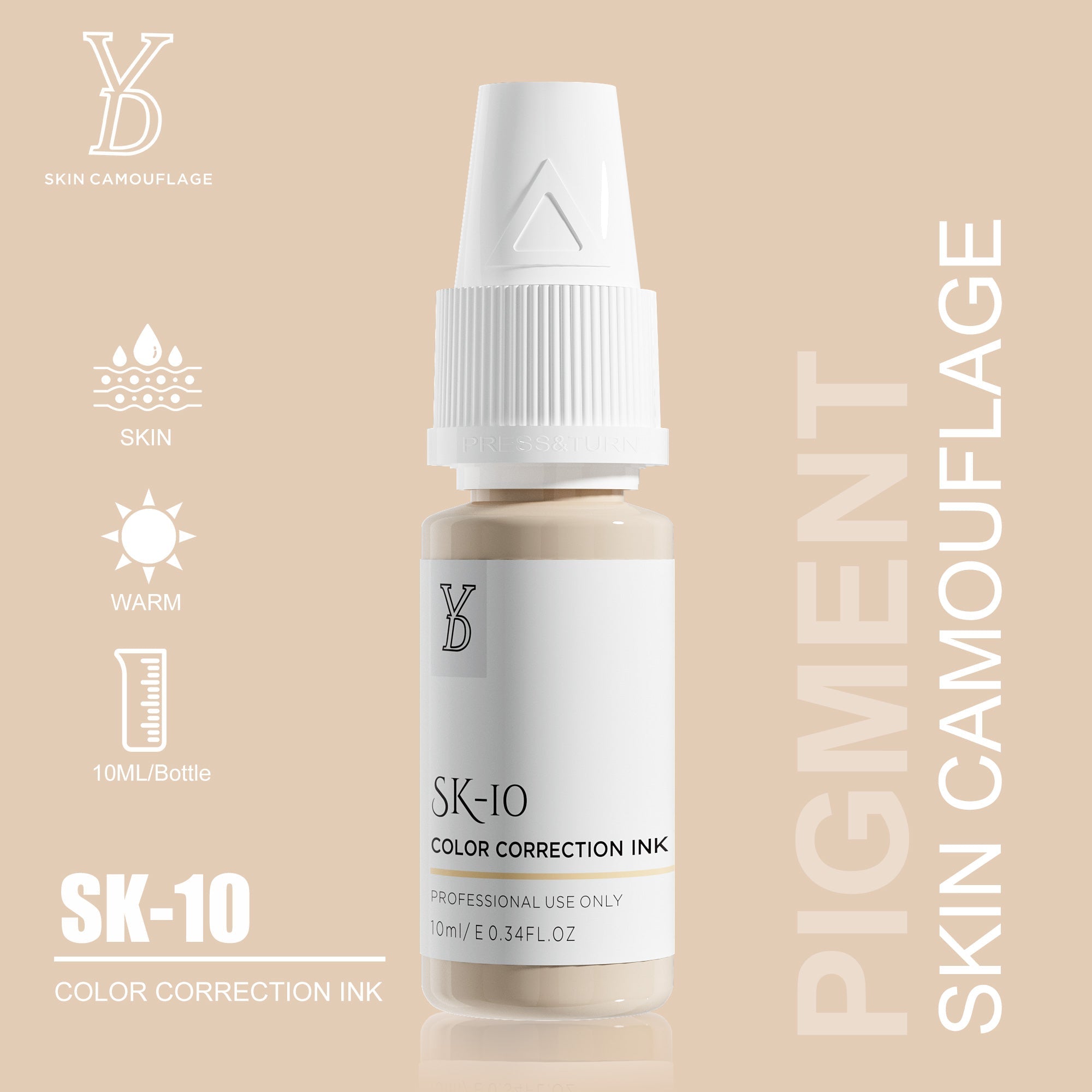 YDPMU Skin Camouflage Pigment Scar Camouflage Ink SK-10